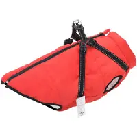 vidaXL Manta para perros impermeable y reflectante, color rojo, tamaño L (52 cm)