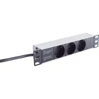 S-Impuls Regleta de enchufes de 3 tomas, 1U, color negro, con máxima conectividad (S/CONN), de 25,40 cm (10"). (09-263935)
