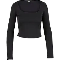 Urban Classics Ladies Glitter Square Neck Longsleeve Black Talla: XL | Camisetas de Seda Outlet | Mujer | Negro