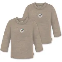 Normani Camiseta 'Taupo' beige oscuro / verde / blanco
