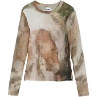 Desigual , Camiseta cuello alto caballo, Algodon, MarróN, L