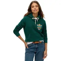 Superdry para mujer. W2012534A Sudadera con capucha Summer Garden verde (S), Casual, Algodón, Turquesa, outlet 2026.