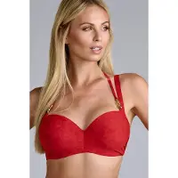 Marlies Dekkers Acapulco Rubine Red Plunge Balcony Bikini Top Talla: 75F | Bikinis Outlet | Mujer | Rojo