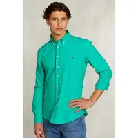 River Woods Slim Fit Cotton Shirt Kiwi Green Talla: M | Camisas Casuales Outlet | Hombre | Verde