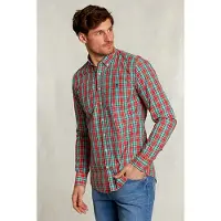 River Woods Slim Fit Checked Shirt Green/red Red Talla: L | Camisas Casuales Outlet | Hombre | Rojo