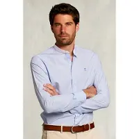 River Woods Slim Fit Striped Shirt Henley Collar Blue/white Blue Talla: XXL | Camisas Casuales Outlet | Hombre | Azul