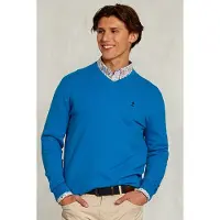 River Woods Normal Fit Basic Cotton V-neck Pullover Tropical Blue Mix Bl Talla: S | Jerséis Outlet | Hombre | Azul