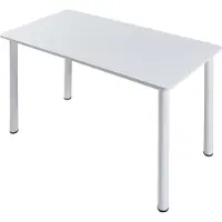 En.casa Mesa de comedor "Tammela" para 4 personas, 120 x 60 cm, patas de acero, color blanco