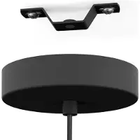 Eglo Oilella, soporte flexible, disponible en colores: negro, gris y transparente. Materiales: acero y vidrio. Forma: redonda