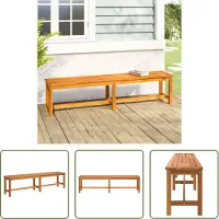 The Living Store : Banco de jardín, 180x35x45 cm, madera maciza de acacia