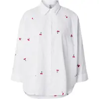 ONLY Blusa 'ONLNew Lina' oliva / rojo oscuro / blanco