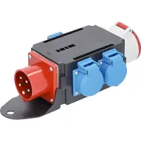 As Schwabe Adaptador CEE MIXO BRIGACH, 1 enchufe CEE, 400V, 16A, 5 polos, grado de protección IP44