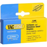 Tacwise 1268: grapas para pistola grapadora, 53/6 mm, acero inoxidable, 2000 unidades