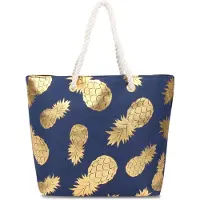 Normani Bolsa de playa azul / oro