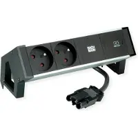 Bachmann Escritorio DESK2, aluminio, color , con 2 puertos USB-A, 1 puerto USB-C (30W), cable de 0,2 metros, conector GST18
