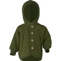 Engel - Children's Hooded Jacket with Wooden Buttons - Chaqueta de lana size 62/68, oliva