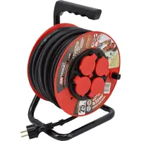AWTOOLS , cable extensor enrollable profesional, 30 metros, 3 x 2,5 mm, 16A / 3680W / IP44