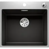 BLANCO SUBLINE 500-IF/A, estructura de acero, fregadero SILGRANIT, color negro