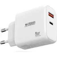 Urban Factory Cargador De Pared Usb-a Y Usb-c Powee Gan 65w