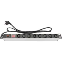 Alcasa Good Connections, regleta de enchufes de 19 pulgadas, 8 tomas C13, con enchufes Schuko, 1U, color