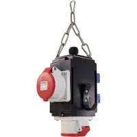 As Schwabe , cubo de energía modelo III, para colgar, IP44, con 2 tomas de corriente protegidas de 16A, 230V y 2 tomas CEE de 16A, 400V 5 polos (60735)