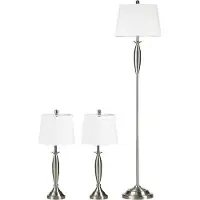 HOMCOM Lámparas de pie y de mesa B31-334V90, juego de 3 unidades - B