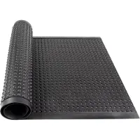 Floordirekt Alfombrilla de goma natural negra, corte a medida, 90 x 500 cm