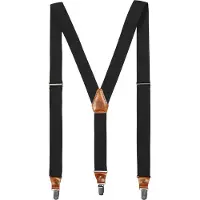 Fjällräven - Singi Leather Clip Suspenders - Tirantes size One Size, negro