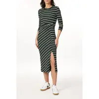 Scotch & Soda Ls Knit Dress Scarab/black/white Stripe Talla: M | Vestidos Midi Outlet | Mujer | Negro