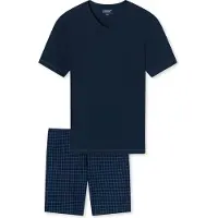 Schiesser Pijama corto azul / azul noche