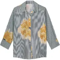Summum Woman Blouse Flowers And Stripes Multicolour Talla: 36 | Manga Larga Outlet | Mujer