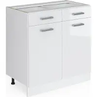 Vicco Mueble bajo de cocina R-Line Blanco alto brillo 80 cm Sin encimera, Model 29252