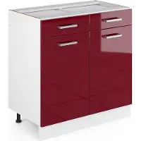 Vicco Mueble bajo de cocina R-Line Rojo de alto brillo 80 cm sin encimera, Model 30479
