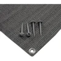 Floordirekt Alfombra para tienda de campaña, con ojales de acero inoxidable, 4 anclajes en forma de T, transpirable e impermeable. Dimensiones: 4x6 metros. Gramaje: 240 g/m². Material: HDPE
