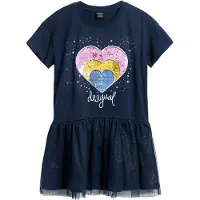Desigual , Vestido corto corazón, Azul, 11/12