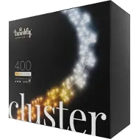 Twinkly Cadena de luces Cluster Lights, edición dorada, 400 LEDs, 6 metros, color negro, para uso interior y exterior