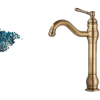 OEM Grifo para lavabo, estilo antiguo, acabado en latón, con un solo mando