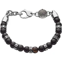 Diesel Pulsera negro / plata