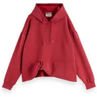 Scotch & Soda Tencel Hoodie With Twisted Hem Roadside Red Talla: M | Sudaderas con Capucha Outlet | Mujer | Rojo