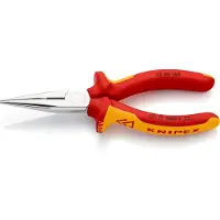 Knipex 25 06 160 T, Alicates de punta, 2,5 mm, 5 cm, Acero cromo vanadio, Naranja, Rojo, 160 mm