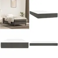 vidaXL Colchón de muelles ensacados, color gris oscuro, 100x200x20 cm, con funda de terciopelo - Colchón de muelles ensacados - Colchones de muelles ensacados - Colchón - Muebles para el dormitorio