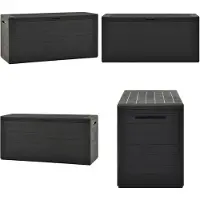 vidaXL Caja de almacenamiento para jardín, color antracita, 116x44x55 cm - Caja de almacenamiento - Cajas de almacenamiento - Caja para cojines de jardín - Cajas para cojines de jardín