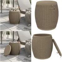vidaXL Caja de jardín 4 en 1, color marrón claro, polipropileno - Caja de jardín - Cajas de jardín - Caja de almacenamiento para jardín - Caja de almacenamiento