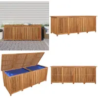 vidaXL Caja de jardín de 200x80x75 cm, madera maciza de acacia - Cofre de jardín - Cofres de jardín - Cofre para exteriores - Caja de almacenamiento para jardín