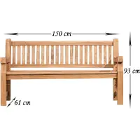 CLP Teakbank Jackson, color: teca, tamaño: 150 cm