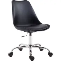 CLP Silla de oficina Toulouse I Silla de escritorio con ruedas I Silla giratoria con estructura de metal y asiento de plástico, color: naranja