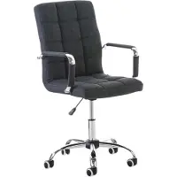 CLP Silla de oficina Deli V2. Silla de escritorio tapizada con base giratoria de metal y cubierta de tela. Sillón de oficina regulable en altura con ruedas, color: gris