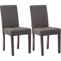 CLP , Juego de 2 sillas de comedor Ina, tapizadas en tela con estructura de madera. Color: gris oscuro. Color de la estructura: cappuccino