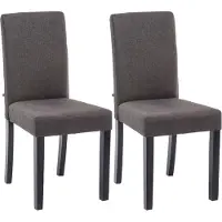 CLP , Juego de 2 sillas de comedor Ina, tapizadas en tela. Silla acolchada con estructura de madera. Silla para cocina con protectores para el suelo. Color: gris oscuro. Color de la estructura: negro