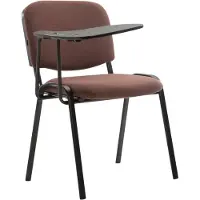 CLP Silla Ken con mesa abatible. Silla de conferencias con tapicería de tela. Silla acolchada estable, color marrón